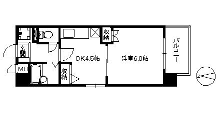 福岡市西区内浜のマンションの間取り