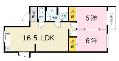 城ヶ丘マンションの間取り