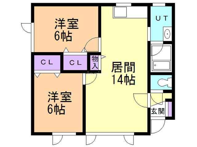 ハピネス三輪７号棟の間取り