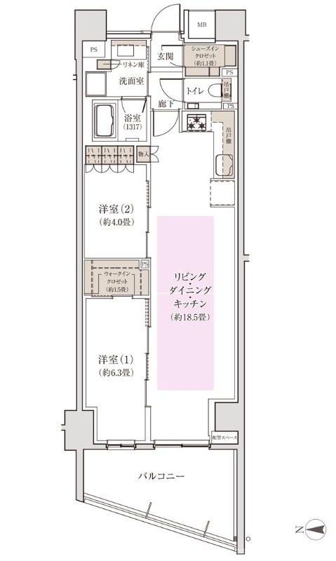 ザ・パークハウス京都河原町の間取り