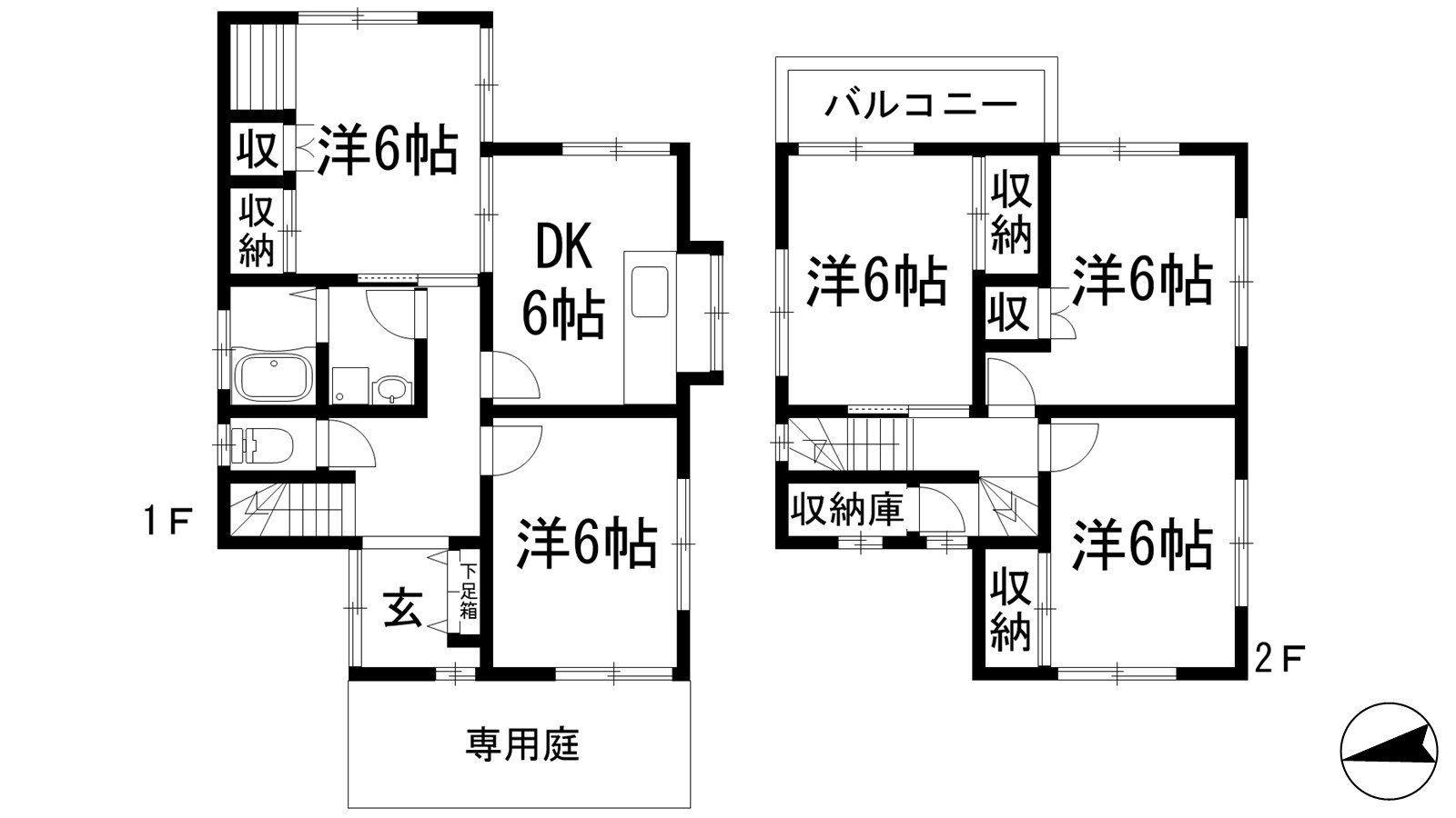 東畦野山手1丁目貸家の間取り