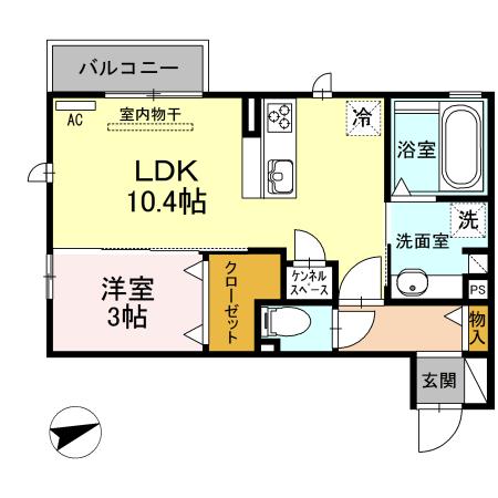 蒲郡市緑町のアパートの間取り