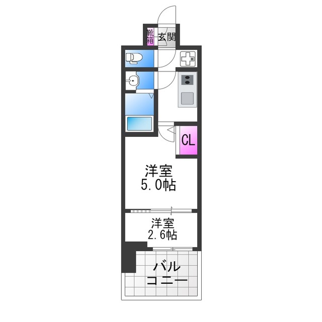 大阪市浪速区桜川のマンションの間取り