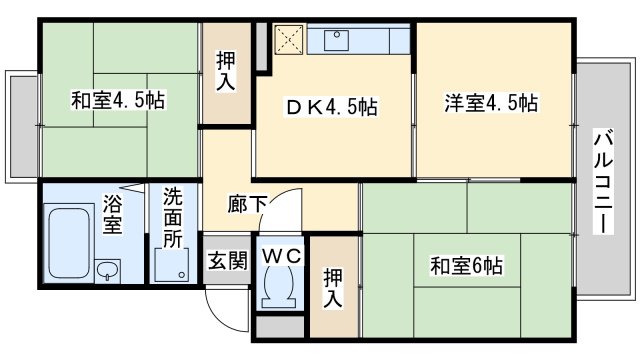 高槻市庄所町のアパートの間取り