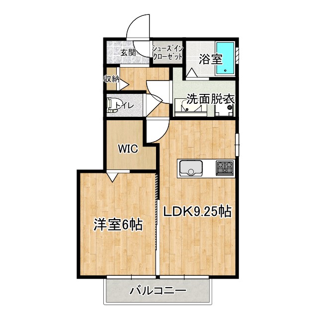 高知市高須新木のアパートの間取り