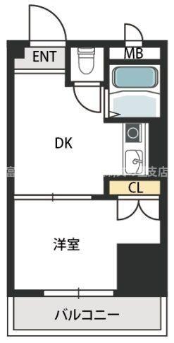 大阪市阿倍野区阿倍野筋のマンションの間取り