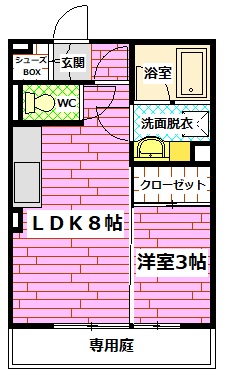 広島市安佐南区緑井のアパートの間取り