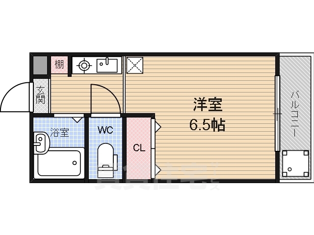 京都市西京区大枝塚原町のマンションの間取り