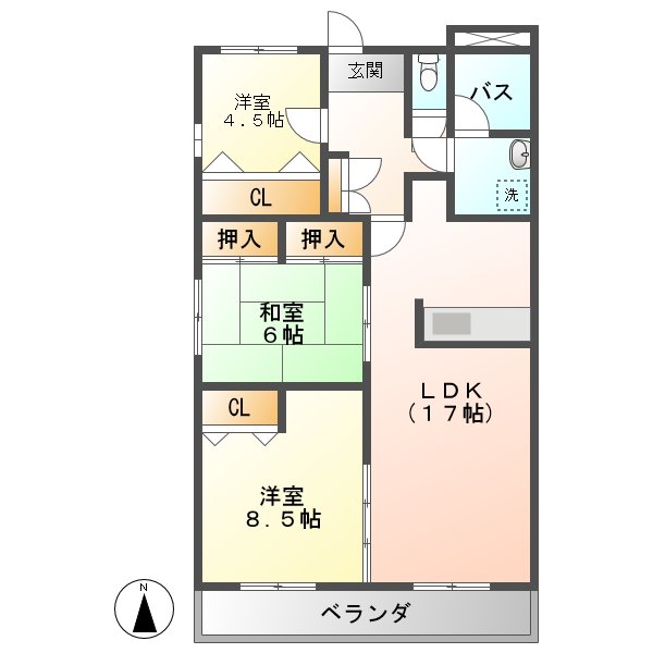 アコールヤマショウの間取り