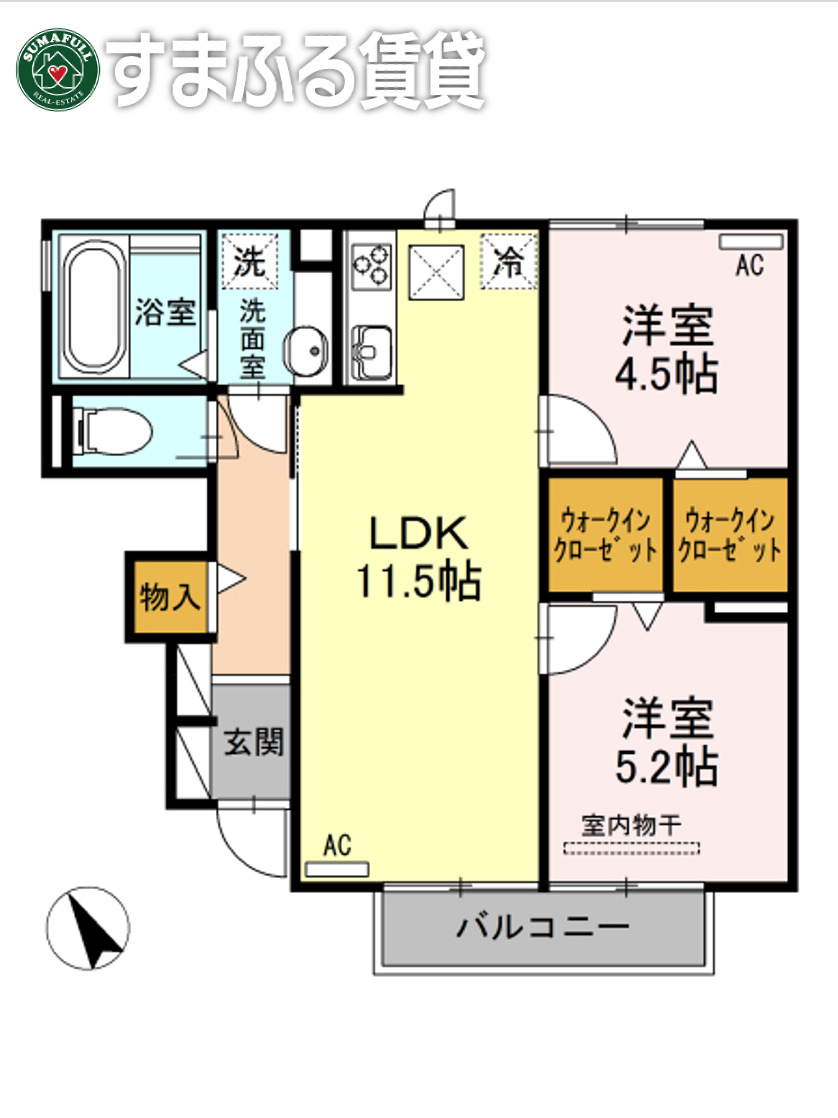 カーザ　セレーナ　Aの間取り