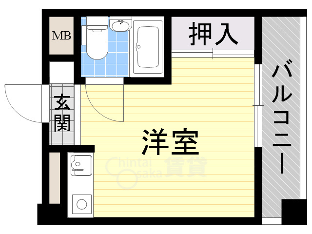 大阪市西区江戸堀のマンションの間取り