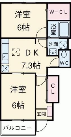 東松山市大字宮鼻のアパートの間取り