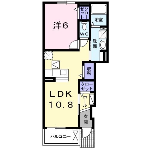 貝塚市鳥羽のアパートの間取り