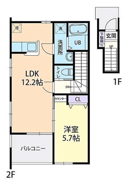 愛甲郡愛川町中津のアパートの間取り