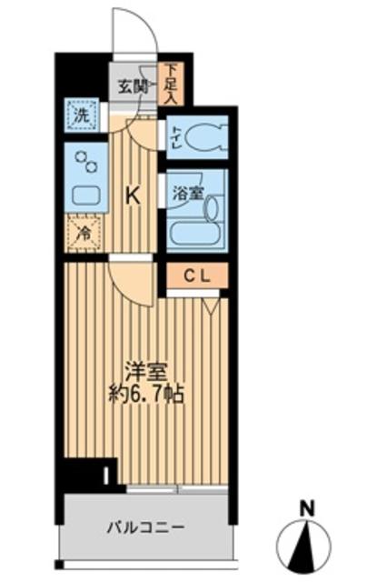 新宿区弁天町のマンションの間取り