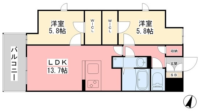 ルミナス勝山東の間取り