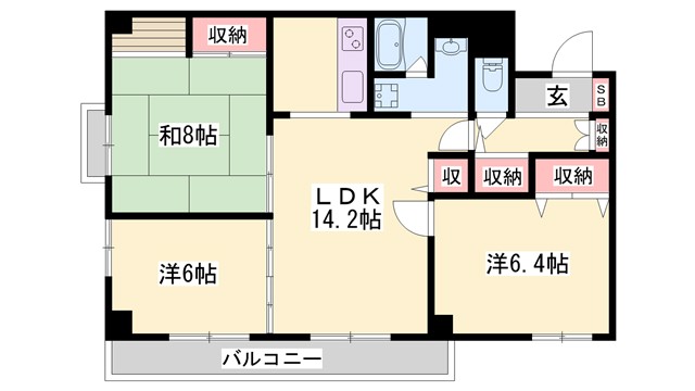 サンハイツ白鷺の間取り写真