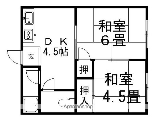 阪急宝塚線 服部天神駅 徒歩7分 2階建 築46年の間取り写真