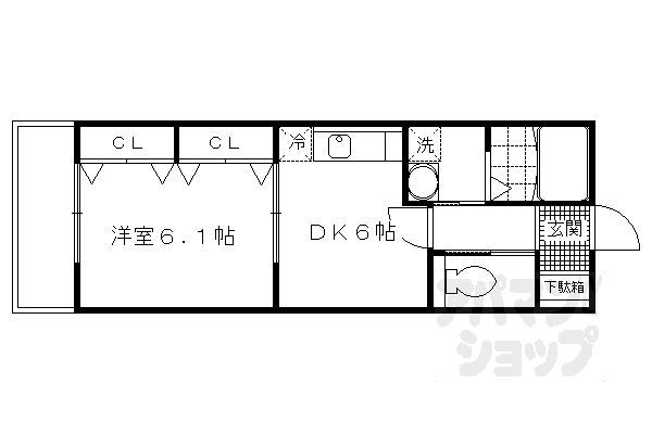 京阪宇治線 観月橋駅 徒歩8分 3階建 築9年の間取り写真