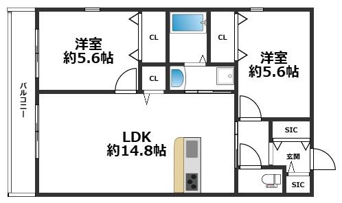 HK磯馴の間取り写真