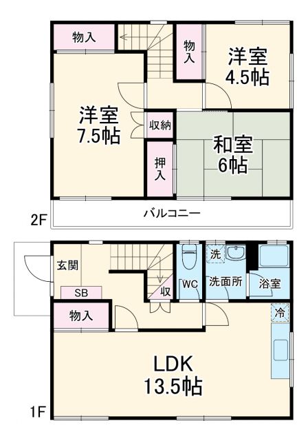 松戸市五香西4丁目貸家の間取り写真