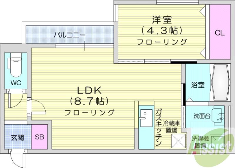 地下鉄東豊線 環状通東駅 徒歩2分 5階建 築11年の間取り写真
