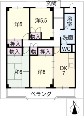 カーサ東田面の間取り写真