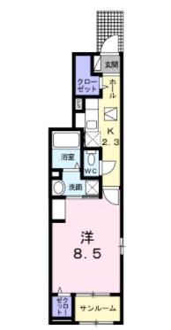 刈谷市野田町のアパートの間取り