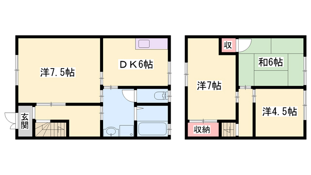 名古山テラスハウス　西号室の間取り