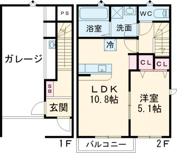 水戸市赤塚のアパートの間取り