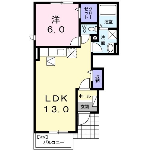 大崎市古川西荒井のアパートの間取り