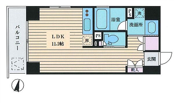 港区赤坂のマンションの間取り