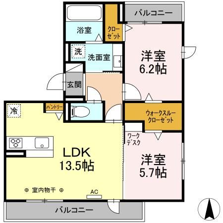 ローザセレスト　IIの間取り