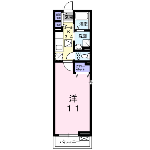 北九州市戸畑区三六町のアパートの間取り