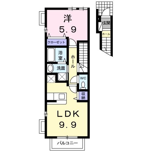 【津市栗真町屋町のアパートの間取り】