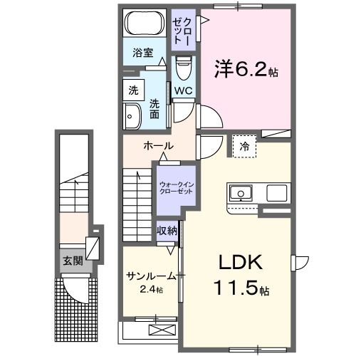 杵島郡白石町大字遠江のアパートの間取り