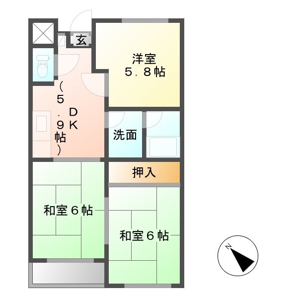 長瀬ロイヤルレジデンスＢ棟の間取り