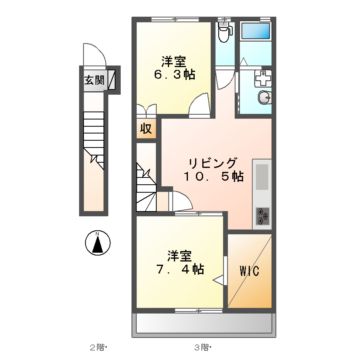 可児市今渡のマンションの間取り