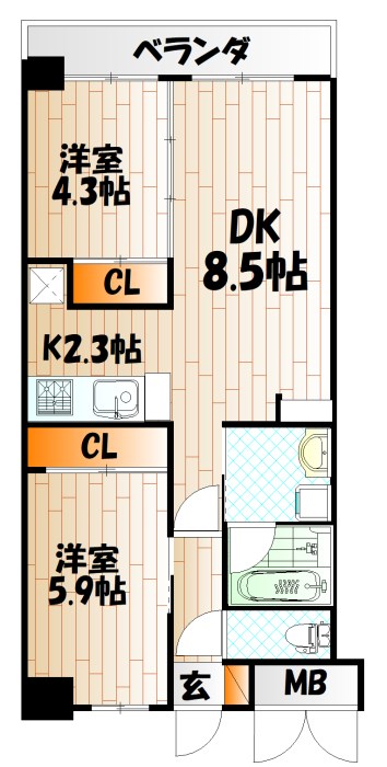 コンダクトレジデンスSHIMOJONOの間取り