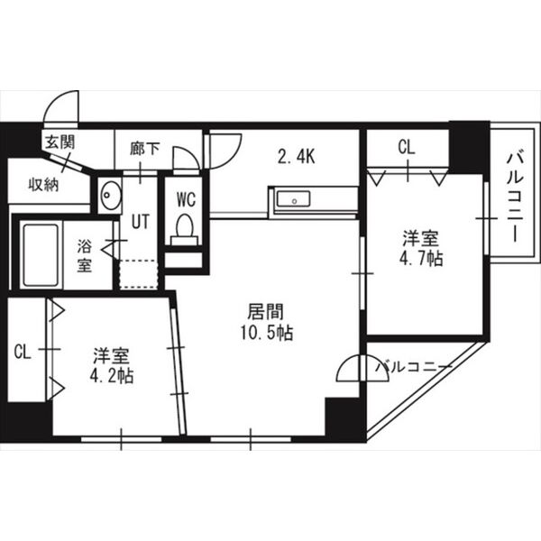 グランカーサ南6条の間取り