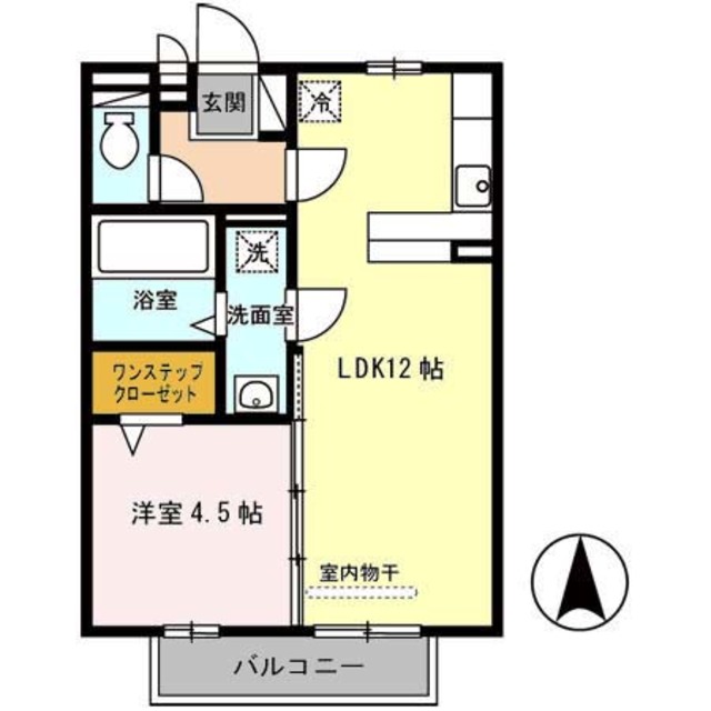 大東市津の辺町のアパートの間取り