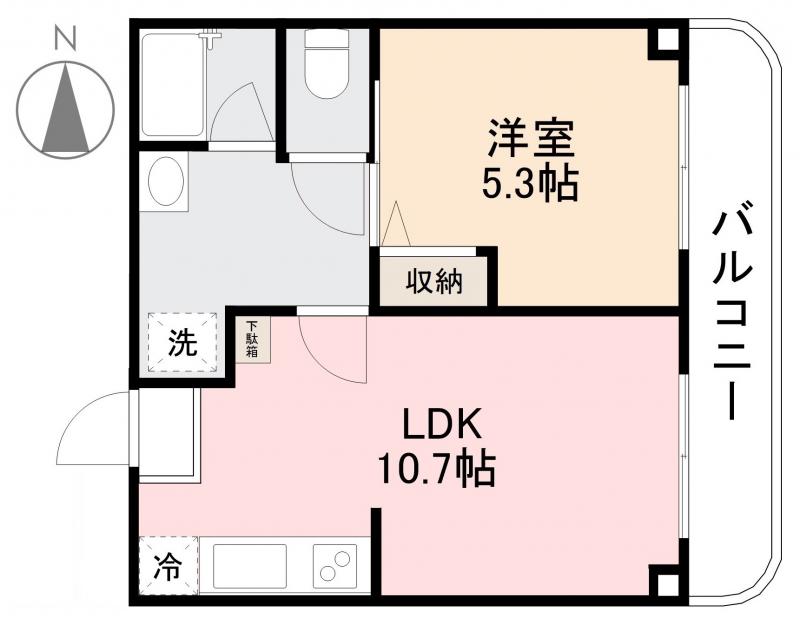 高松市築地町のアパートの間取り