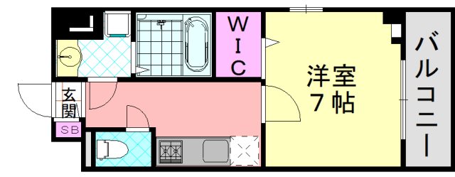 大阪市平野区平野元町のマンションの間取り