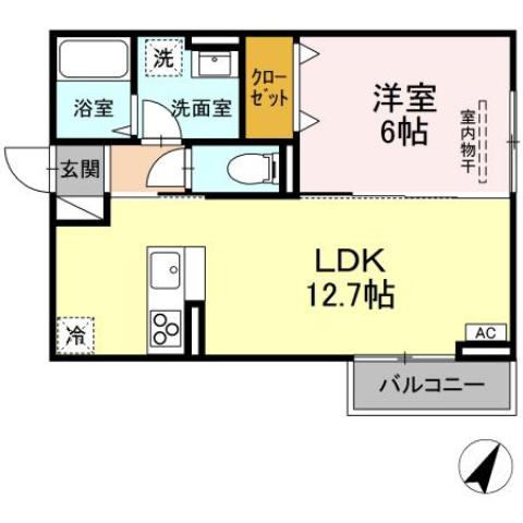 福山市山手町のアパートの間取り