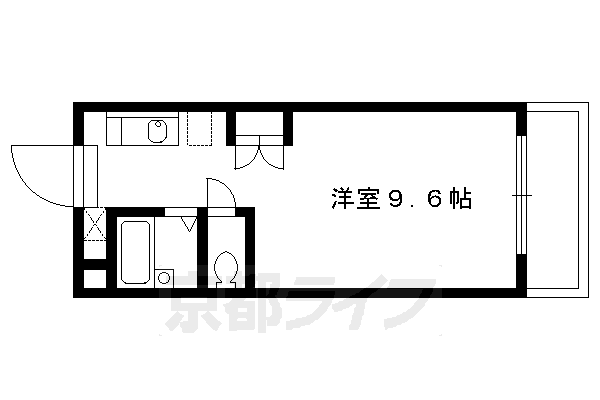 京都市上京区横大宮町のマンションの間取り