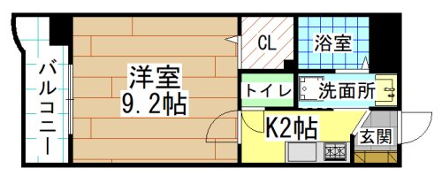 北九州市小倉南区西水町のマンションの間取り