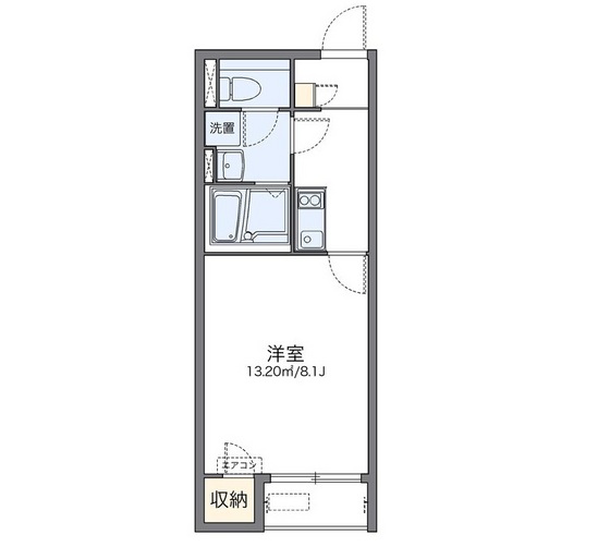 岡山市北区京橋南町のアパートの間取り