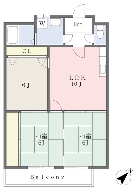 北九州市小倉南区徳力のマンションの間取り