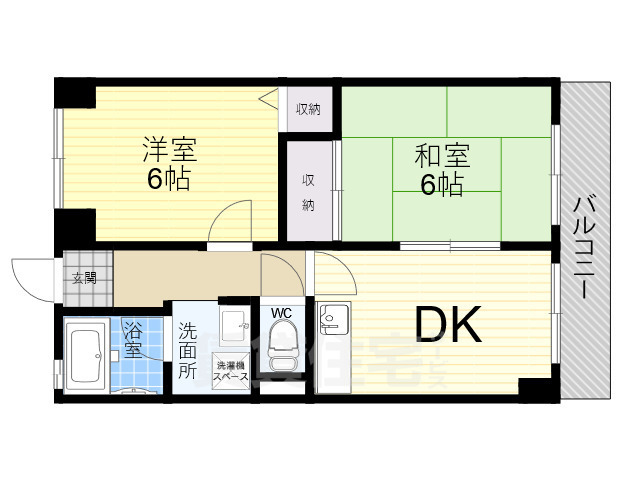 奈良市あやめ池北のマンションの間取り