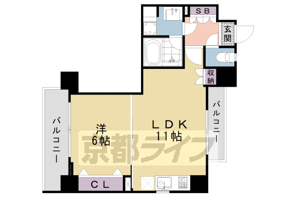 京都市南区吉祥院九条町のマンションの間取り